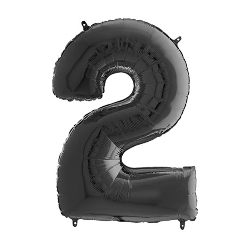 26 inch Black Number 2 Foil Balloon (1)