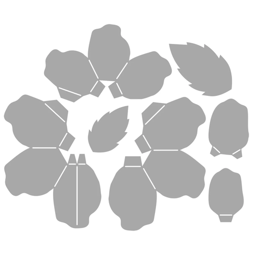 A Nature's Garden Midnight Floral 3D Pop Up Rose Metal Die Set, with 7 pieces included.
