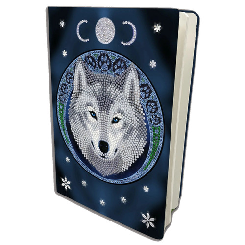 A Luna Wolf Crystal Art Notebook Kit.
