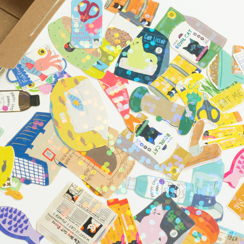 A box of Haco Cat Supplies Stickers, manufactured by Greeting Life.