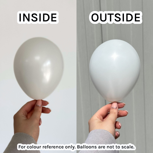 6" Opaque Satin Snow White Kalisan K-Link Latex Balloons (50)