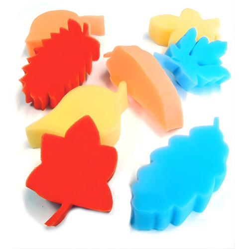 A Pack of Eight Foam Leaf Shapes.
