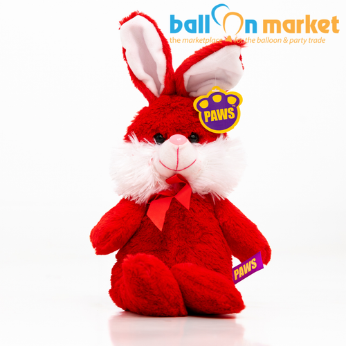 A 12.5 inch Red Rabbit with Bow.