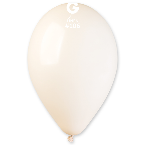 A bag of 50 13" Marshmallow Linen Latex Balloons, manufactured by Gemar.
