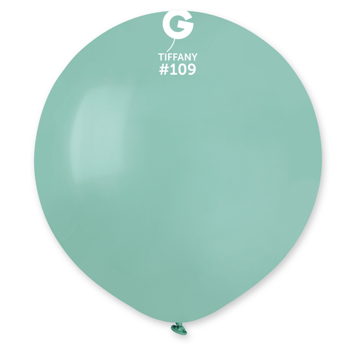 A bag of 25 19" Marshmallow Tiffany Latex Balloons, manufactured by Gemar.