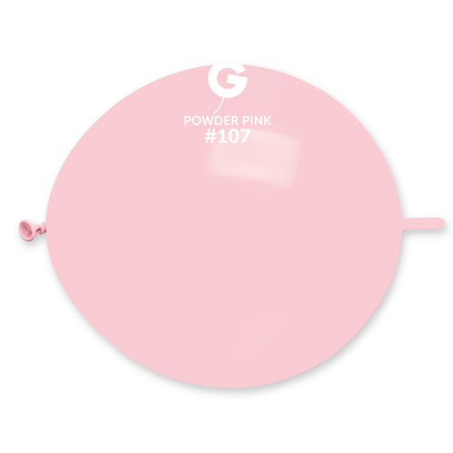A bag of 13" Marshmallow Powder Pink G-Link Latex Balloons, manufactured by Gemar.