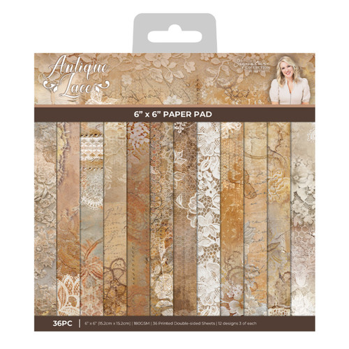 An Antique Lace Paper Pad, manufactured by Crafter’s Companion.