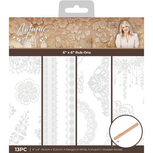 An Antique Lace Rub-On Stickers, manufactured by Crafter’s Companion.