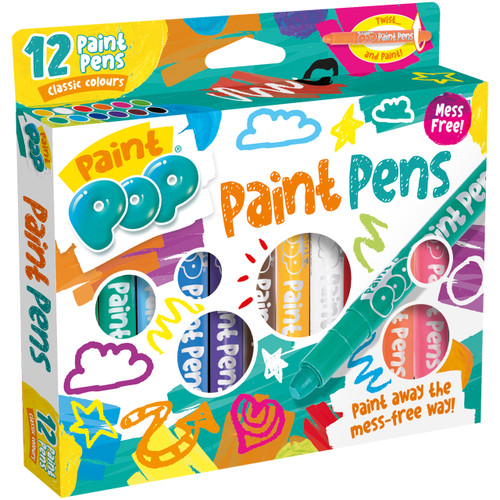 A set of 12 Paint Pop classic colour paint pens.