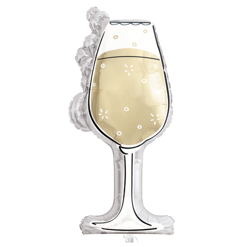 A 35 inch Gold Flute Foil Balloon, manufactured by Unique.