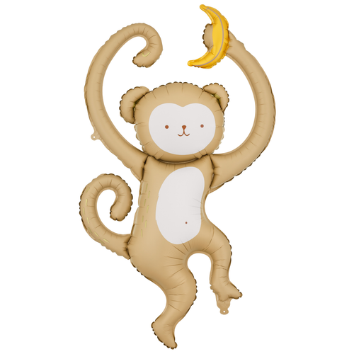 A 35 inch Cheeky Monkey Foil Balloon, manufactured by PartyDeco.