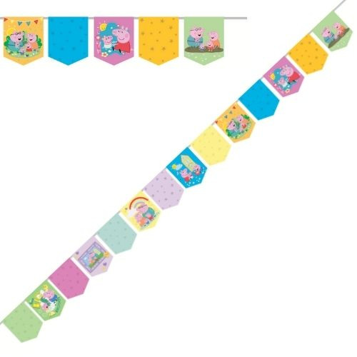 A Peppa Pig Pennant Paper Banner, measuring approx. 3.6m.