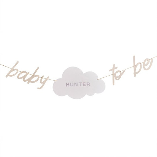 A 2m Cream Baby To Be Customisable Paper Banner, manufactured by Hootyballoo.