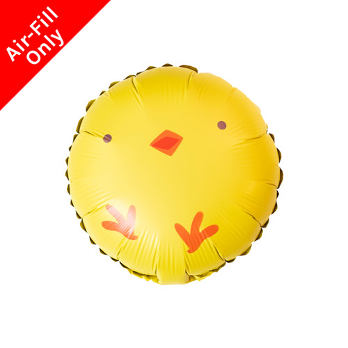 An unpackaged 9 inch Easter Chick Foil Balloon, manufactured by Unique.