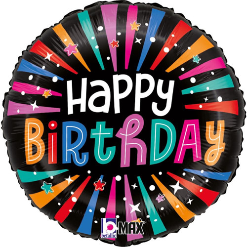 An 18 inch Colourful Sparkle Birthday Foil Balloon, manufactured by Grabo.