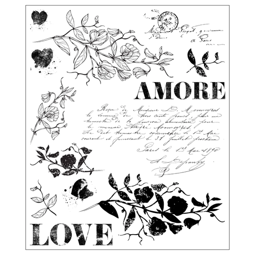 A Love Letters by Willow Wolfe Clear Stamps Set, manufactured by Sizzix.
