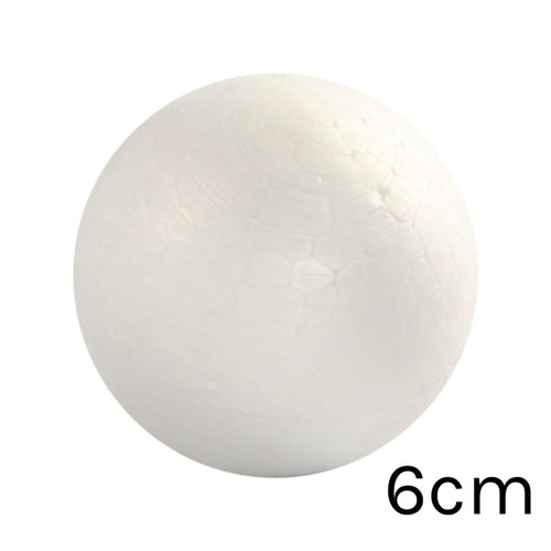 A pack of five Plain Polystyrene Balls, measuring approximately 6cm.