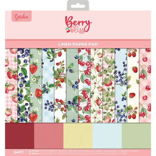 A Berry Bliss Linen Paper Pad, manufactured by Crafter’s Companion.
