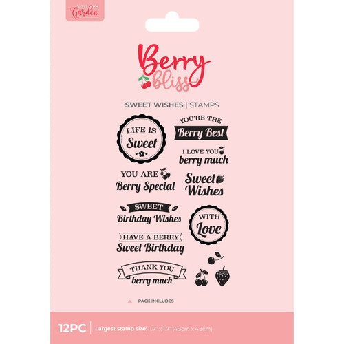 A Berry Bliss Sweet Wishes Stamps, manufactured by Crafter’s Companion.