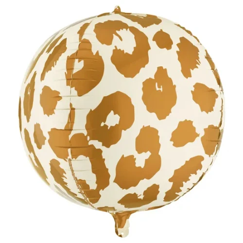 A 30 inch Matte Cheetah Spots Ball Foil Balloon, manufactured by PartyDeco.