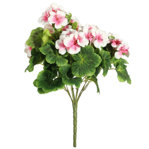 A Cream/Pink Geranium Bunch, measuring approx. 55cm.