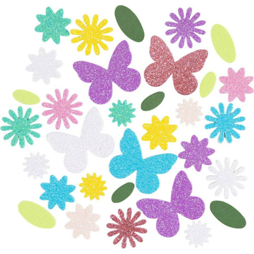 Butterflies & Flowers Foam Stickers (120)