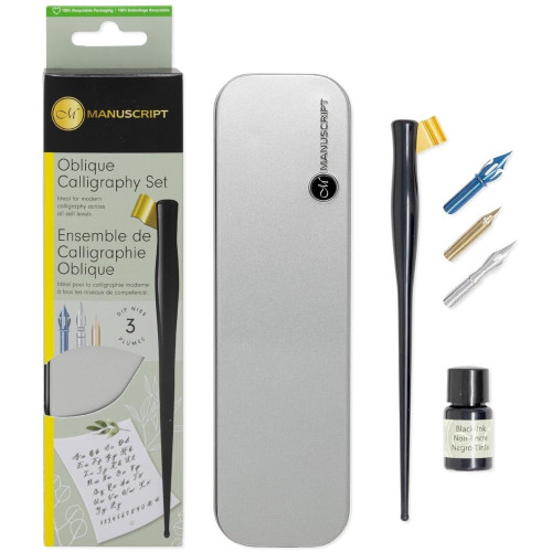 A Manuscript Black Modern Calligraphy Oblique Dip Pen Set.