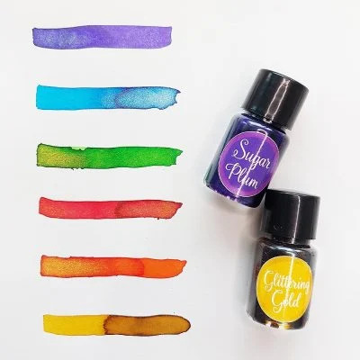 A Manuscript Shimmering Rainbow Calligraphy Ink Set.