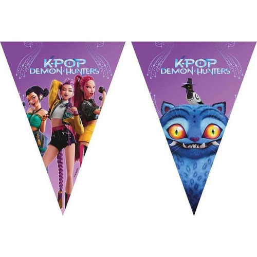 A K-Pop Demon Hunters Paper Pennant Banner.