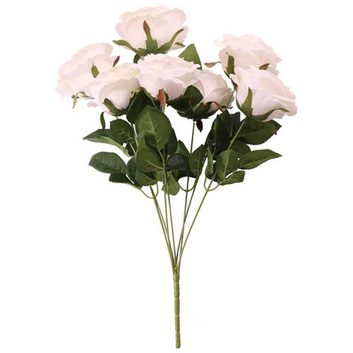 50cm Ivory Rose Bunch - 7 Heads