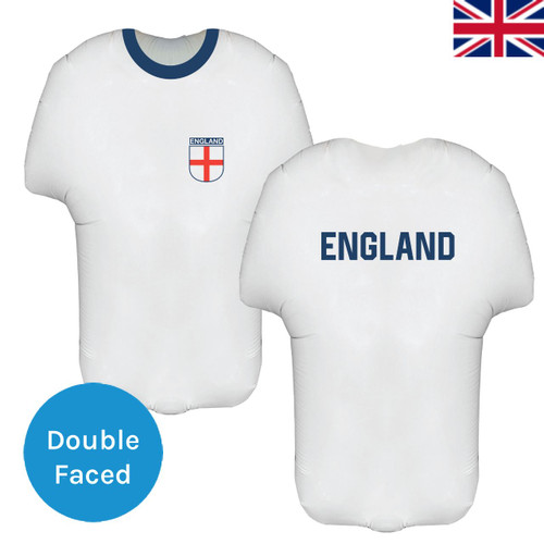 A 24 inch England Football Shirt Foil Balloon, manufactured by Oaktree.