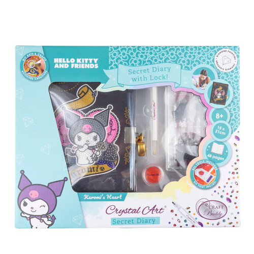A Kuromi's Heart Crystal Art Secret Diary Kit.