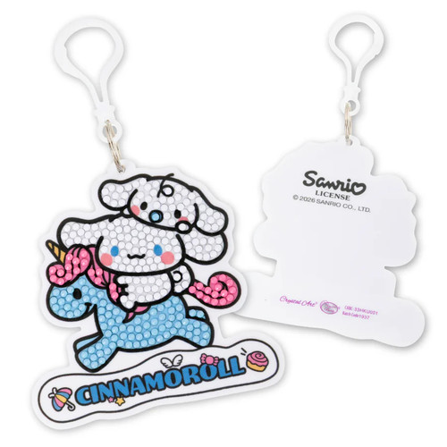 A Cinnamoroll & Milk Bag Charm Crystal Art Kit.
