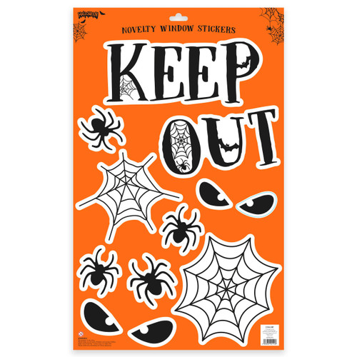 A sheet of Halloween Spooky Window Stickers.