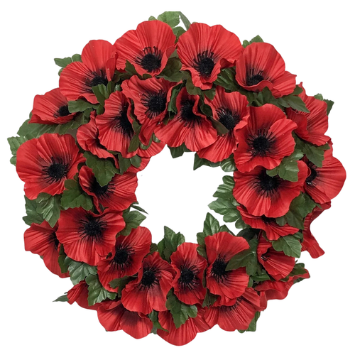 A Red Poppy Wreath, measuring approx. 35cm.