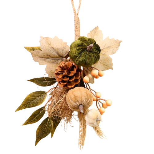 An Autumn Woodland Pumpkin Teardrop bag, measuring approx. 30cm.