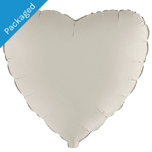An 18 inch Matte Creamy Latte Heart Foil Balloon.