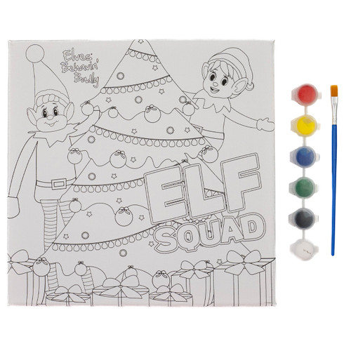 An elf paint your own canvas set.