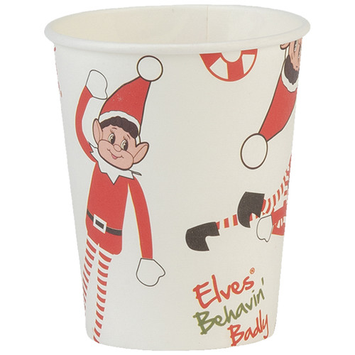 A pack of 8 elf paper cups.