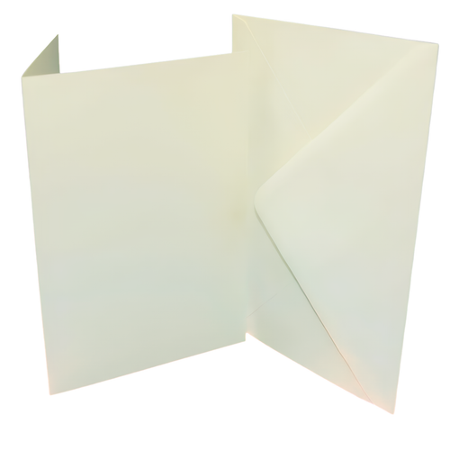 A pack of 50 Ivory Cards & Envelopes, measuring approx. 5" x 7".