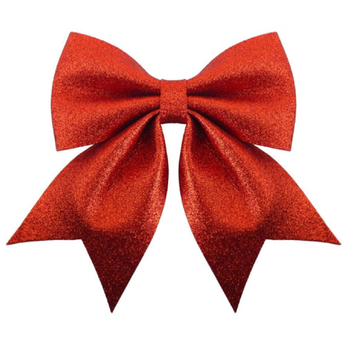 A Red Luxe Bow Decoration, measuring approx. 20cm by 24cm.