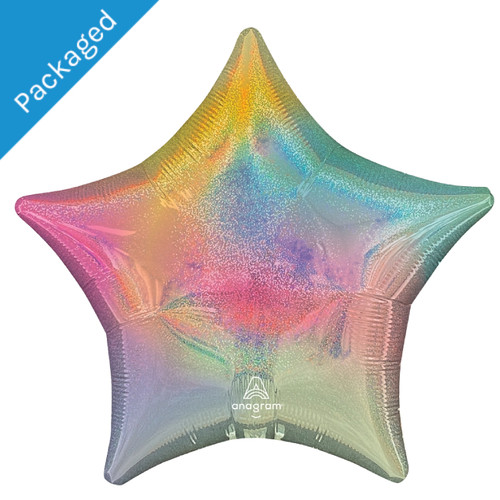 An 18" Pastel Stardust Ombre Star Foil Balloon, manufactured by Anagram.