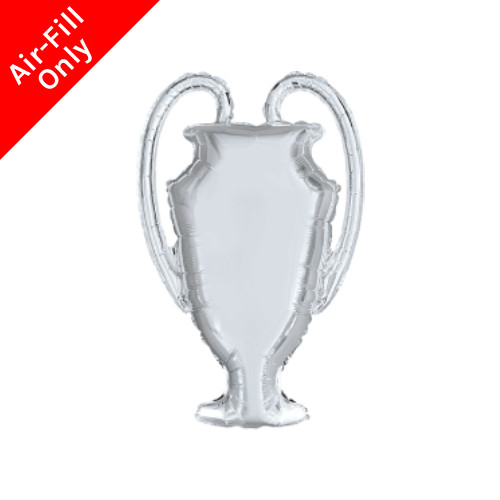An unpackaged Silver Trophy Foil Balloon.
