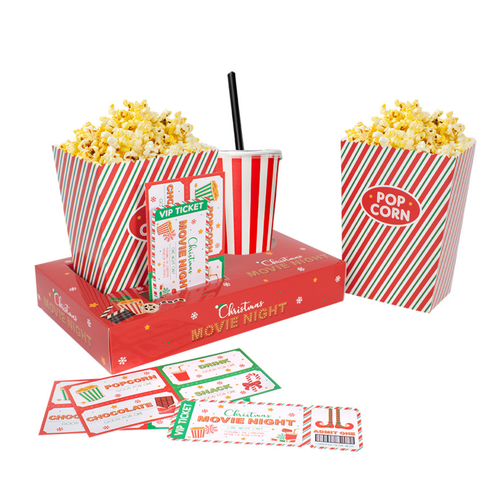A set of 6 Christmas Movie Night Packs.