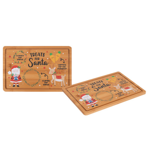 A Christmas Eve Santa Wooden Treat Board.