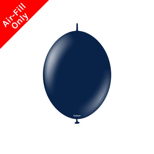 A pack of 50 6" Standard Navy K-Link Latex Balloons, manufactured by Kalisan.