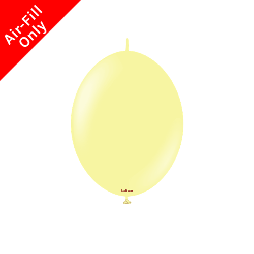 A pack of 50 6" Macaron Yellow K-Link Latex Balloons, manufactured by Kalisan.