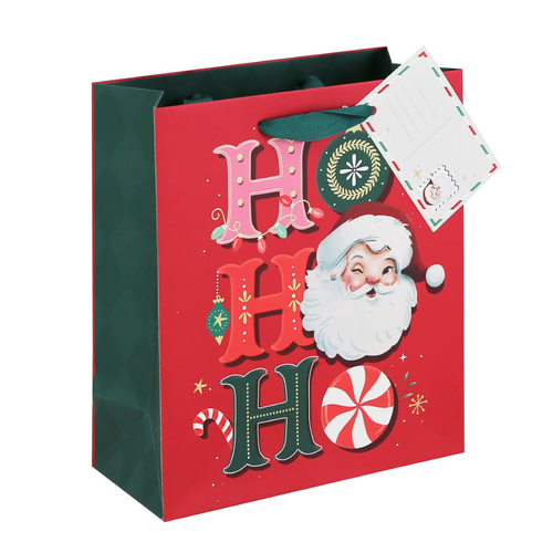 A Christmas Vintage Santa Medium Gift Bag.