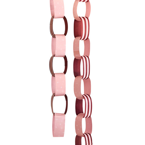 A pack of DIY Pink & Red Paper Chains.