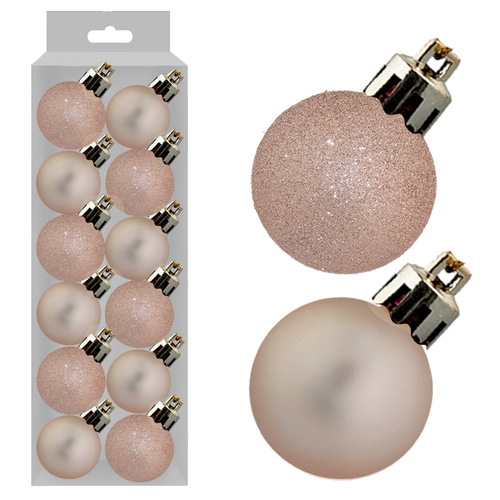 A set of 12 3cm Oyster Assorted Baubles.
